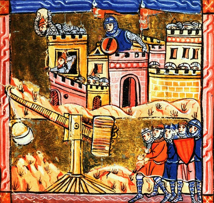 Siege of Acre 1189-91 from medieval illustration